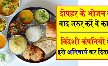 दोपहर के भोजन के बाद जरुर करें ये काम ! आपका एनर्जी लेवल दोगुना हो जाएगा